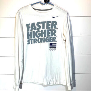 Nike Shirt Womens Small White Long Sleeve Compression Running Outdoor Hiking